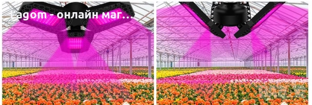 LED лампа за растеж на растения и цветя, 8W, 108 светодиода, пълен спектър, за стайни растения, снимка 6 - Други - 52550089