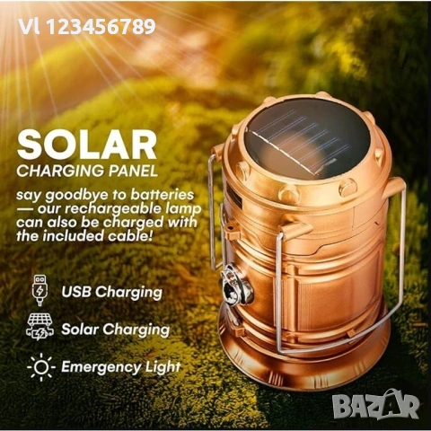 Преносим Соларен прожектор SH-5800T, снимка 3 - Къмпинг осветление - 53854337