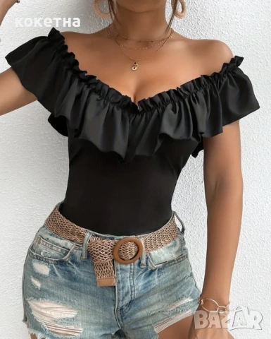 Елегантна дамска блузка, снимка 2 - Корсети, бюстиета, топове - 53995775