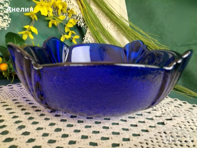 Купа масивна кобалт- красота , снимка 2 - Чинии - 54152420