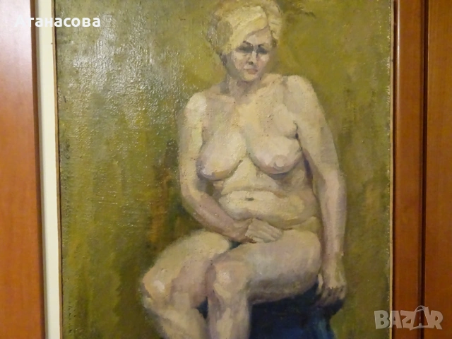 Авторска картина модел "Голо тяло" масло 70-те г, снимка 4 - Картини - 54094639
