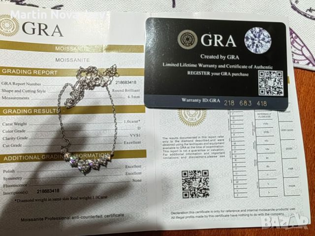 Луксозно сребърно колие с мойсанит диаманти 2.8 карата (сертификат), снимка 7 - Колиета, медальони, синджири - 45293698