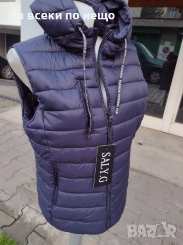 Дамски Тъмносин Елек С Качулка Код SV-8