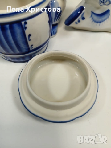 Двоен буркан от руски порцелан Гжел , снимка 9 - Други - 53753120