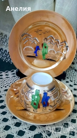 Фин порцелан (яйчен) с японски мотиви , снимка 3 - Чаши - 51713340