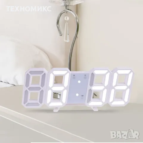 3D цифров часовник , студено бяло LED осветление, снимка 9 - Други - 48270395