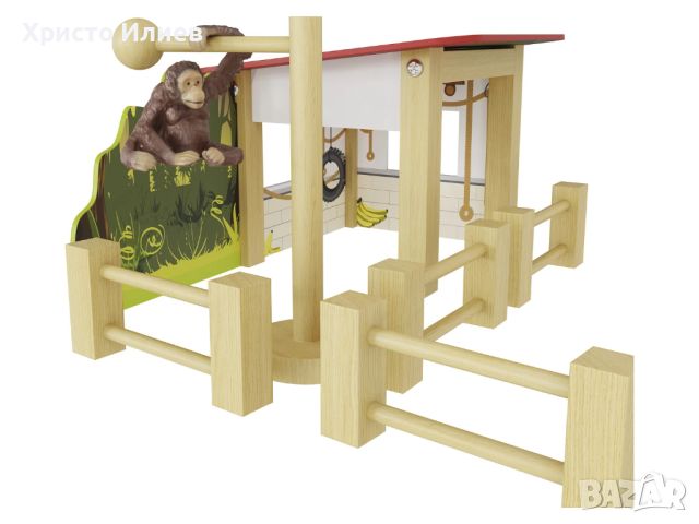 Голяма дървена зоогическа градина с животни Зоопарк Playtive, снимка 4 - Образователни игри - 45301896