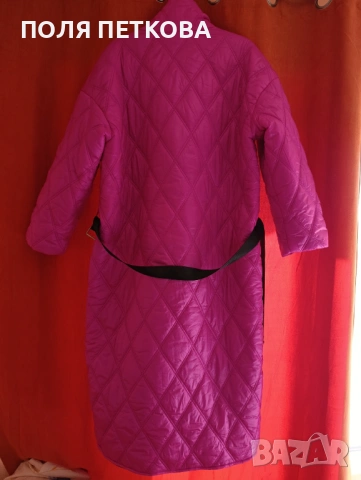 Цикламено дълго яке, снимка 2 - Якета - 53530304