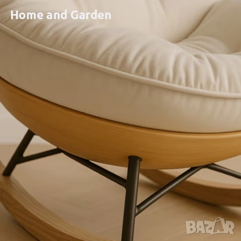 Елегантен люлеещ се стол с удобна възглавница за максимален комфорт, снимка 4 - Столове - 53971503