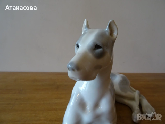 Порцеланова фигура Куче Дог ЛФЗ 1960 г, снимка 3 - Статуетки - 53892790