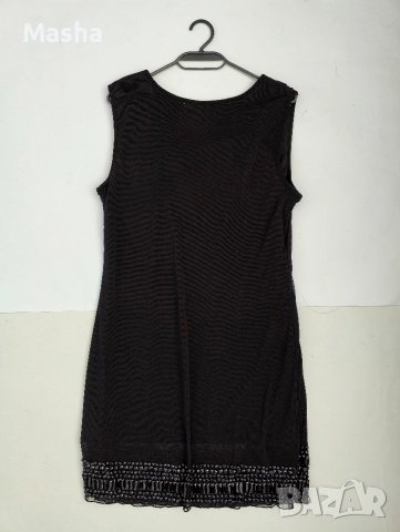 Черна коктейлна рокля от тюл L/XL, снимка 3 - Рокли - 52693510
