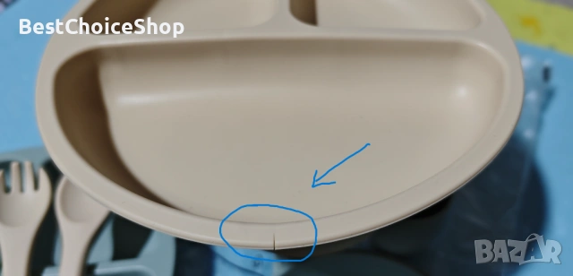 PandaEar Силиконов комплект за хранене за бебета с вендузи – 6 части, снимка 8 - Прибори, съдове, шишета и биберони - 53091399