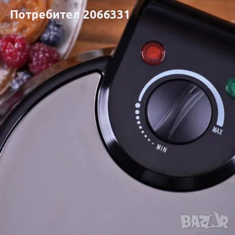 Гофретник Voltz OV51442GA, 1200W, 5 гнезда, Инокс, снимка 2 - Гофретници - 48113025