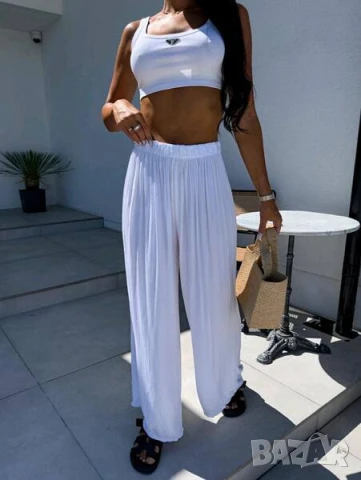 Дамски панталон с широк крачол/Италианско Производство/