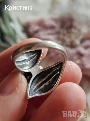 Красив сребърен пръстен Роза, снимка 3 - Пръстени - 49127795