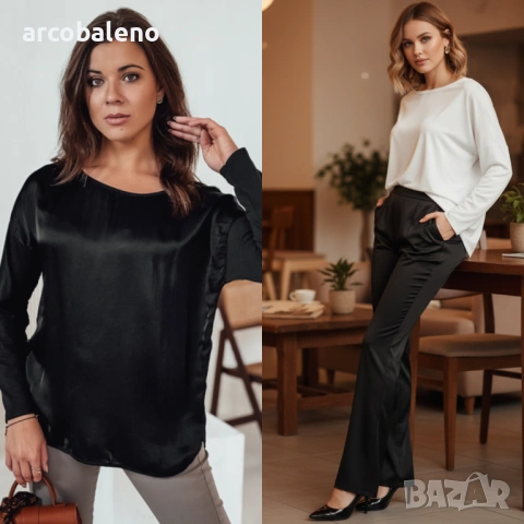 Дамска овърсайз блуза SILKINEA с висулка, 2цвята 