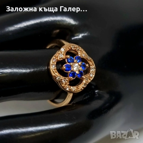 Стилен златен пръстен с фианити – 585, 2,99г, снимка 7 - Пръстени - 54215177