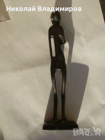 Стара фигурка статуетка бронз пластика, снимка 3 - Антикварни и старинни предмети - 46418654