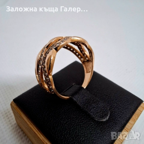 Златен пръстен с фианити, 5,28г – елегантност и блясък, снимка 5 - Пръстени - 54216442