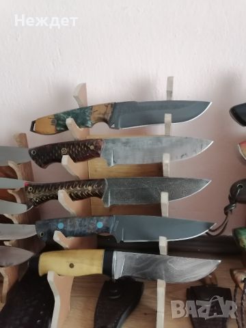 Ножовете са ръчно правени  всеки е от различна стомана и цена.Имат си и кании от 3,5мм телешки бланк, снимка 6 - Ножове - 29145782