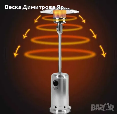 Външен газов отоплител, 13kW, гъба, инокс, снимка 1 - Други - 47335872