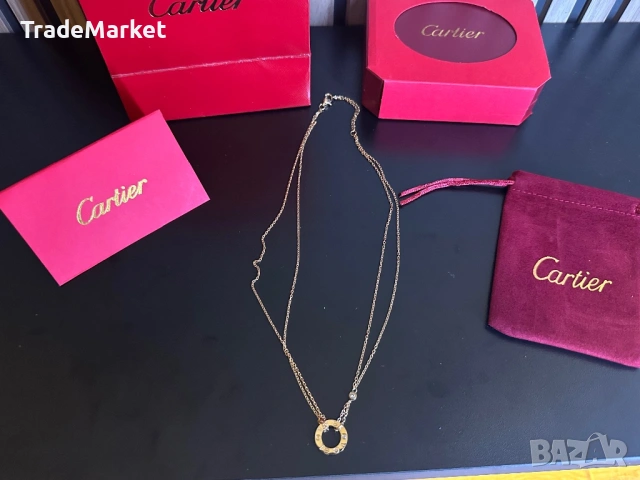 Дамско Колие с Висулка Cartier LOVE с опаковка и аксесоари, снимка 2 - Колиета, медальони, синджири - 54279326