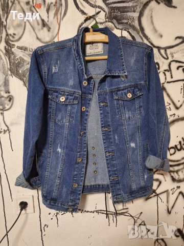 Дамско яке уникат размер Л .Ръпна  рисунка единствен брой., снимка 4 - Якета - 52802670