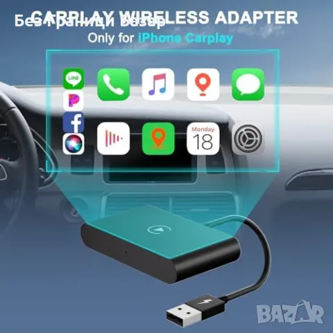 Нов Bluetooth CarPlay адаптер за iPhone - лесно свързване, без кабели, снимка 3 - Друга електроника - 47481492