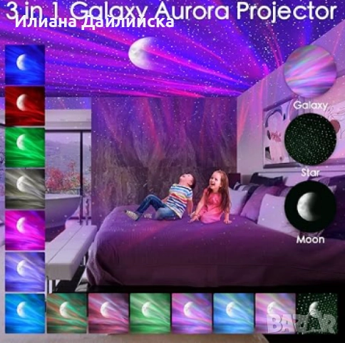 Северно сияние, RGB звездно небе, лазерен проектор, светлина бял шум!, снимка 2 - Други - 52715569