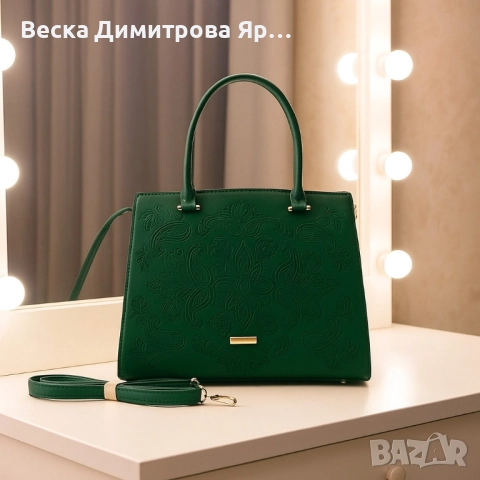 Елегантна дамска чанта с релефен дизайн – стил и практичност в едно, снимка 3 - Чанти - 51664360