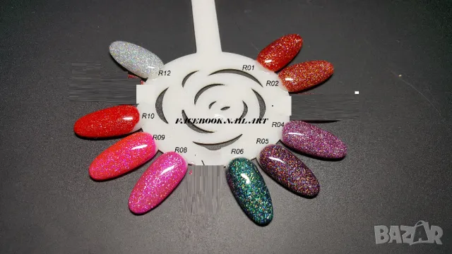  10/7мл ROSALIND RAINBOW / гел лак с брокат, снимка 2 - Продукти за маникюр - 28442005