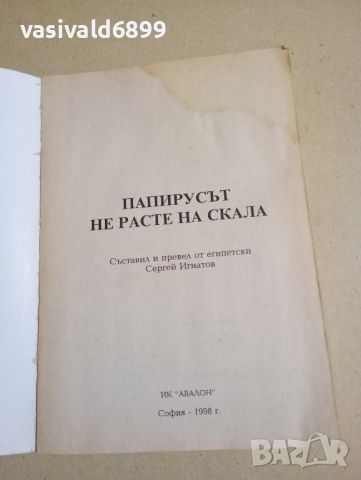 Сергей Игнатов - Папирусът не расте на скала , снимка 4 - Други - 46145348