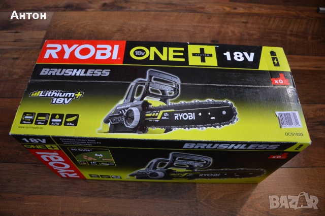 Акумулаторен безчетков верижен трион Ryobi 18V , снимка 2 - Други инструменти - 53841068