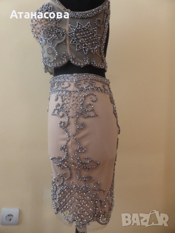  Абитуриентска официална рокля SHERRI HILL от 2 части с камъни Swarowski, снимка 14 - Рокли - 44958246