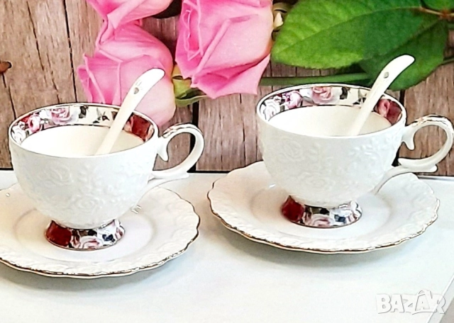 Чаши и комплекти за кафе от костен порцелан 🤩Черен Петък, Порцелан Y o L i S a до - 50 % , снимка 17 - Сервизи - 28394633