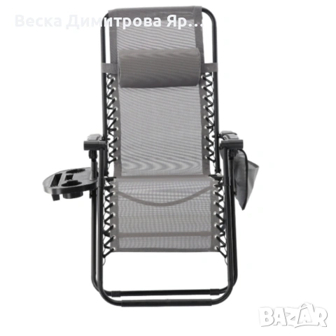 Сгъваем градински шезлонг със стойка, джоб и възглавница - мобилна зона за комфорт, снимка 6 - Градински мебели, декорация  - 53858098