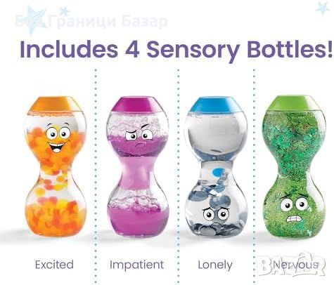 Нови Сензорни бутилки за емоции - Комплект от 4, Детски образователни играчки, снимка 2 - Образователни игри - 45870744