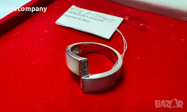 Златен пръстен 5.39гр.18К с диамант(бяло злато)+сертификат, снимка 8 - Пръстени - 50403469