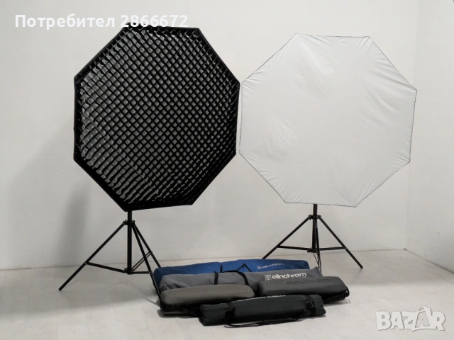 Студийно осветление Elinchrom и аксесоари, снимка 2 - Светкавици, студийно осветление - 53535505