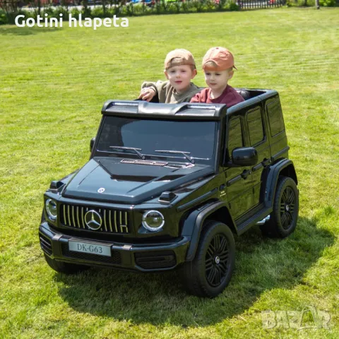 Двуместна джип G63 4X4 24V батерия,MP3, с меки гуми с Кожена седалка, снимка 4 - Детски велосипеди, триколки и коли - 46818842