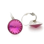 Висящи обеци Сваровски цикламени Fuchsia-12 мм, снимка 2