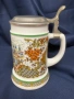 Винтидж керамична халба за бира с капак, снимка 1