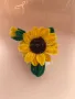 Мини плюшен слънчоглед в гипсова фигурка, снимка 3