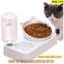 Дозатор за вода за котки с купичка за храна 2 в 1 - КОД 3779, снимка 1