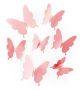 3D 12 бр pvc огледални розов розови металик самозалепващи пеперуди декорация за стена мебел торта, снимка 1 - Други - 45712455