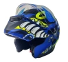 Каска с визьор X-ONE за мотор, скутер, ATV - синя с жълто - М, снимка 2