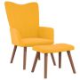 vidaXL Релакс стол с табуретка, горчица жълто, кадифе(SKU:328069