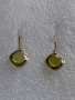 Стари Златни 18 каратови обеци с инкрустирани маслено жълти турмалини, снимка 2