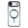 Силиконов кейс bSmart Chrome Magsafe с протектори за камерите, За iPhone 17 Air (6.9), Черен, снимка 1