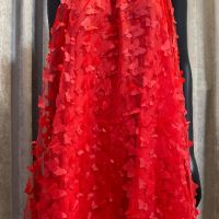 Червена рокля 3D пеперуди , снимка 2 - Рокли - 45210549